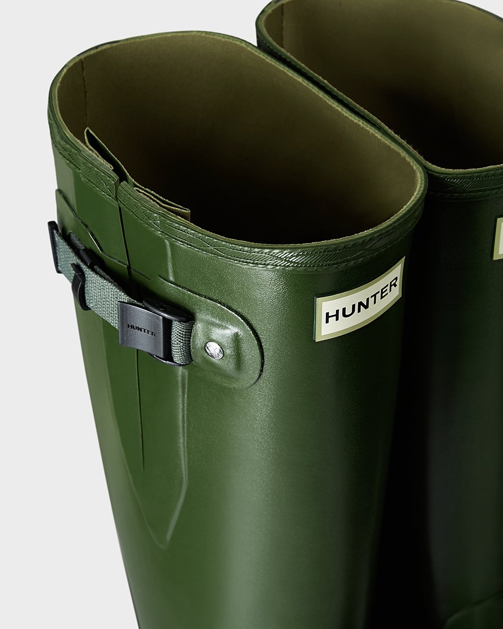 Mens Hunter Norris Field Side Adjustable - Tall Rain Boots Green - 3462-PQFSN